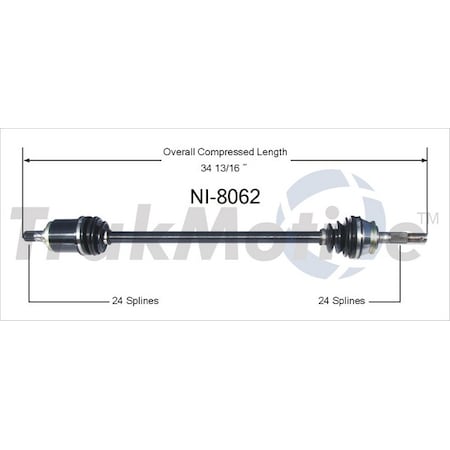 Surtrack Axle Cv Axle Shaft, Ni-8062 NI-8062